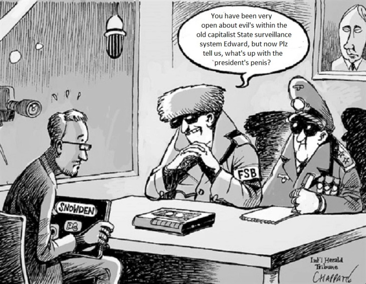 FSB Cartoon Snowden BW