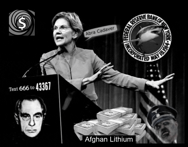 AFGHAN LITHIUM Elizabeth Warren Kutschmann Nazi Democrats ABRA CADAVER BW 600